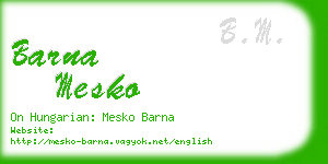 barna mesko business card